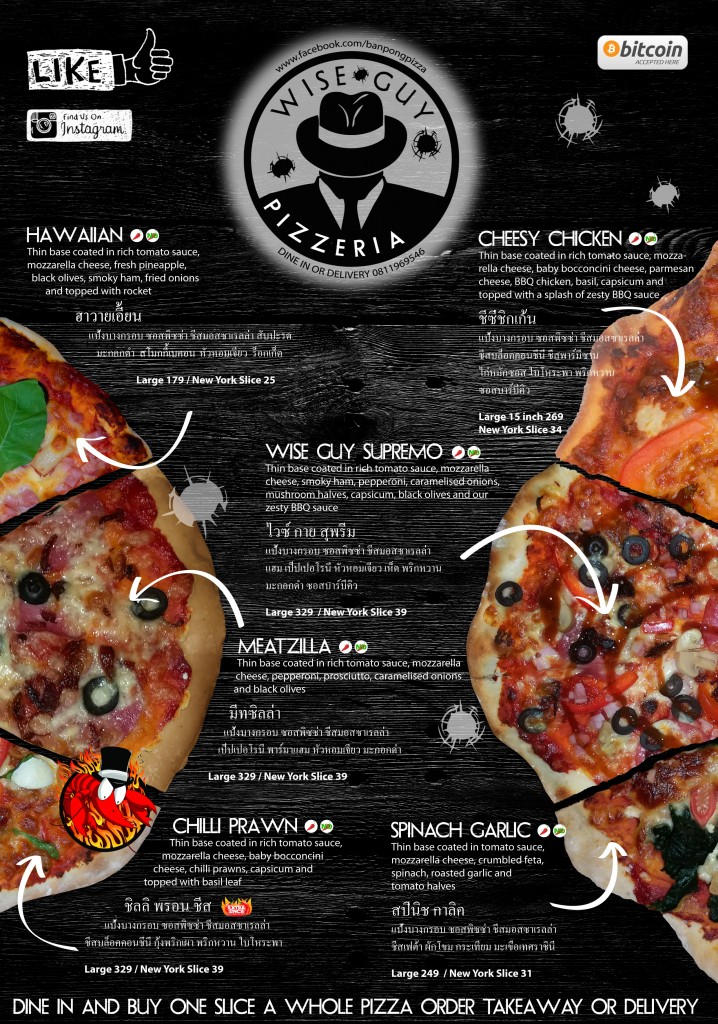 Menu Menu Wise Guy Pizzeria Wiseguypizzeria Ban Pong Ratchaburi