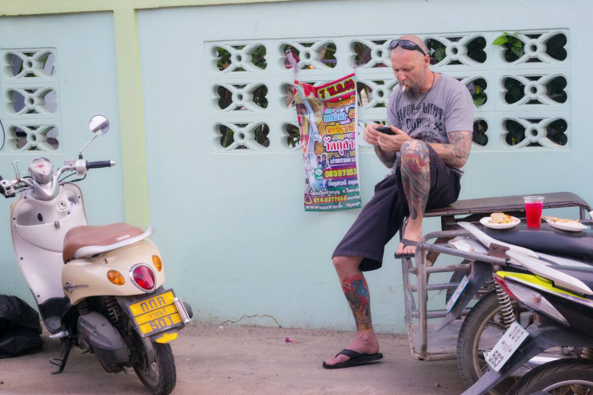 Riding scooter in Thailand